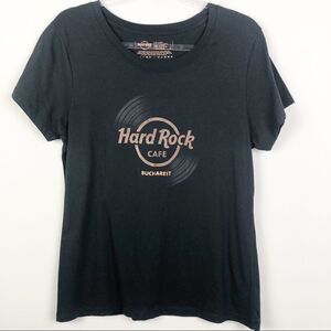 HARD ROCK CAFE | Bucharest Romania Souvenir Short Sleeve Black Tee Women’s 2X